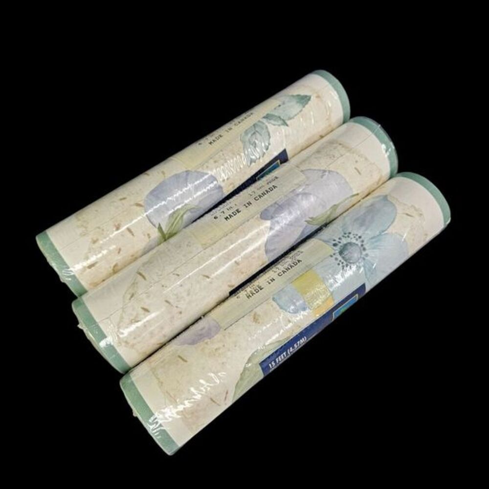 Village Brand Floral‎ Flower Wallpaper Border 45 Feet Total Vinyl Prepasted New